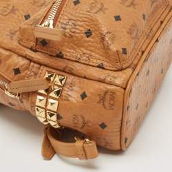 MCM Tan Visetos Coated Canvas and Leather Mini Studded Stark Bebe Boo Backpack
