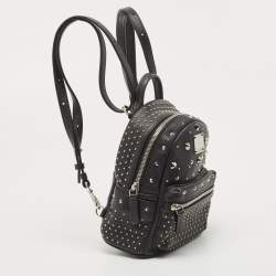 MCM Black Leather Mini Studded Stark-Bebe Boo Backpack