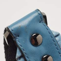 MCM Blue Visetos Coated Canvas Small Studs Stark Backpack