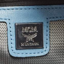 MCM Blue Visetos Coated Canvas Small Studs Stark Backpack
