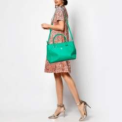 MCM Green Leather Convertible Tote