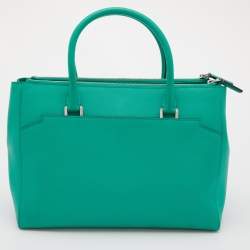 MCM Green Leather Convertible Tote