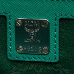 MCM Green Leather Convertible Tote