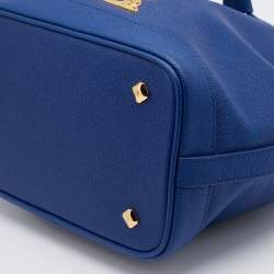 MCM Blue Leather RGB Story Drawstring Bucket Bag