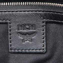MCM Black/Silver Visetos Coated Canvas and Leather Shopper Tote