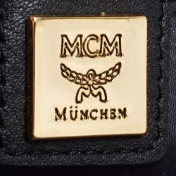 MCM Black/Pink Visetos Leather Large Studded Stark Backpack