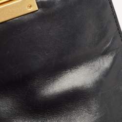 MCM Black Coated Canvas and Leather Studded Drawstring Backpack