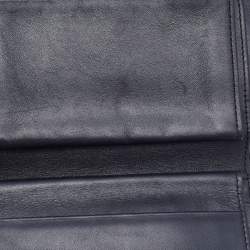 MCM Black Quilted Leather Embellished Flap Compact Wallet