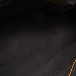 Pre Owned MCM Black/Gold Visetos Coated Canvas, Snakeskin Embossed and Leather Princess Lion Boston Bag