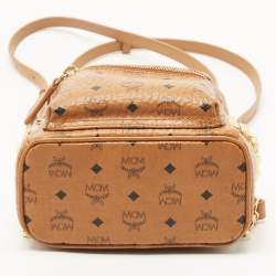 MCM Tan Visetos Coated Canvas and Leather Mini Studded Stark-Bebe Boo Backpack