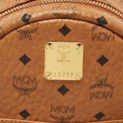 MCM Tan Visetos Coated Canvas and Leather Mini Studded Stark-Bebe Boo Backpack