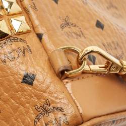 MCM Tan Visetos Coated Canvas and Leather Mini Studded Stark-Bebe Boo Backpack