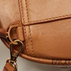 MCM Tan Visetos Coated Canvas and Leather Mini Studded Stark-Bebe Boo Backpack