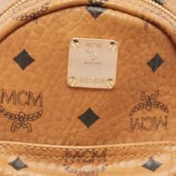 MCM Tan Visetos Coated Canvas and Leather Mini Studded Stark-Bebe Boo Backpack