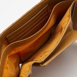 MCM Cognac Visetos Coated Canvas Flap Trifold Wallet