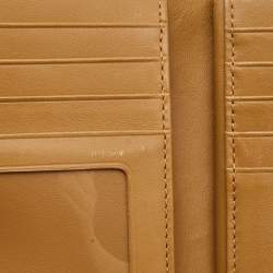 MCM Cognac Visetos Coated Canvas Flap Trifold Wallet
