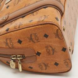MCM Cognac Visetos Coated Canvas and Leather Satchel