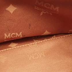 MCM Cognac Visetos Coated Canvas and Leather Satchel