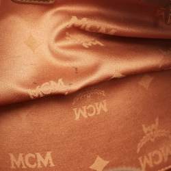 MCM Cognac Visetos Coated Canvas and Leather Satchel