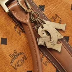 MCM Cognac Visetos Coated Canvas and Leather Satchel