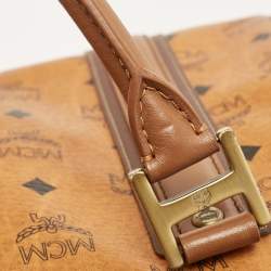 MCM Cognac Visetos Coated Canvas and Leather Satchel
