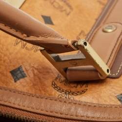 MCM Cognac Visetos Coated Canvas and Leather Satchel
