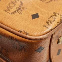 MCM Cognac Visetos Coated Canvas and Leather Satchel