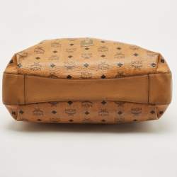 MCM Brown Cognac Visetos Coated Canvas Drawstring Bucket Bag