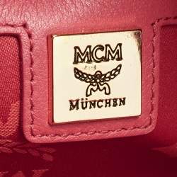 MCM Pink Visetos Coated Canvas and Leather Studs Backpack