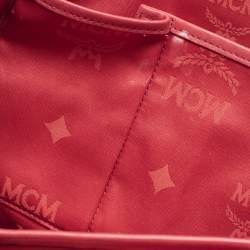 MCM Pink Visetos Coated Canvas and Leather Studs Backpack