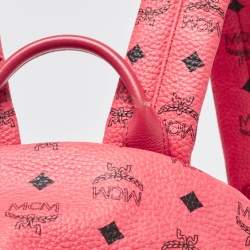 MCM Pink Visetos Coated Canvas and Leather Studs Backpack