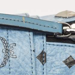 MCM Light Blue Visetos Coated Canvas and Leather Studs Backpack