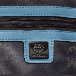 MCM Light Blue Visetos Coated Canvas and Leather Studs Backpack