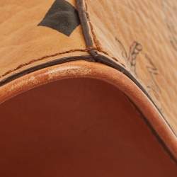 MCM Cognac Visetos Coated Canvas Heritage Top Handle Bag