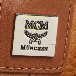 MCM Tan Visetos Coated Canvas and Leather Shopper Tote
