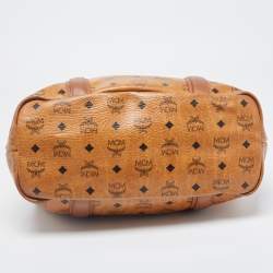 MCM Tan Visetos Coated Canvas and Leather Shopper Tote