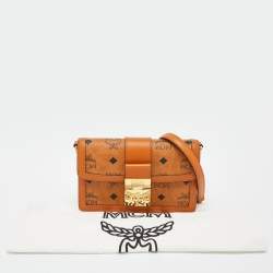 MCM Cognac Visetos Coated Canvas and Leather Mini Rabbit Crossbody Bag