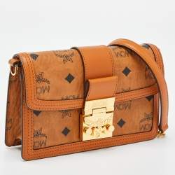MCM Cognac Visetos Coated Canvas and Leather Mini Rabbit Crossbody Bag