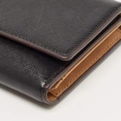 MCM Black Leather Milla Long Trifold Continental Wallet