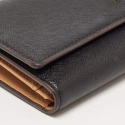 MCM Black Leather Milla Long Trifold Continental Wallet