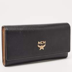 MCM Black Leather Milla Long Trifold Continental Wallet