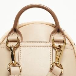 Pre Owned MCM Beige Visetos Coated Canvas and Leather Mini Studded Stark-Bebe Boo Backpack
