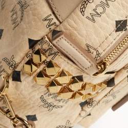 Pre Owned MCM Beige Visetos Coated Canvas and Leather Mini Studded Stark-Bebe Boo Backpack