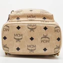 Pre Owned MCM Beige Visetos Coated Canvas and Leather Mini Studded Stark-Bebe Boo Backpack