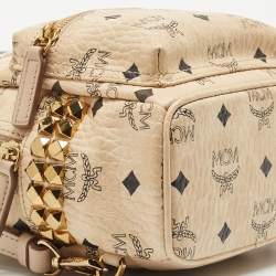 Pre Owned MCM Beige Visetos Coated Canvas and Leather Mini Studded Stark-Bebe Boo Backpack