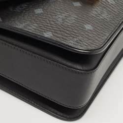 MCM Black Visetos Coated Canvas and Leather Patricia Top Handle Bag