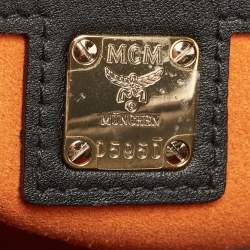 MCM Black Visetos Coated Canvas and Leather Patricia Top Handle Bag