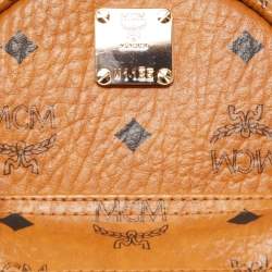 MCM Cognac Visetos Coated Canvas and Leather Mini Studded Stark-Bebe Boo Backpack
