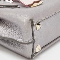 Pre Owned MCM Silver Leather Mini Milla Tote