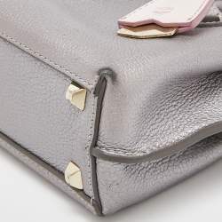 Pre Owned MCM Silver Leather Mini Milla Tote